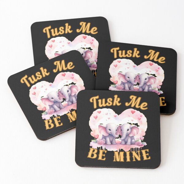 Item preview, Tusk Me, Be Mine. elephant lover designed and sold by ElephantVibes.