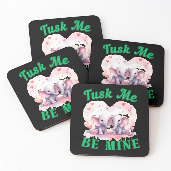 Item preview, Tusk Me, Be Mine. elephant portrait designed and sold by ElephantVibes.