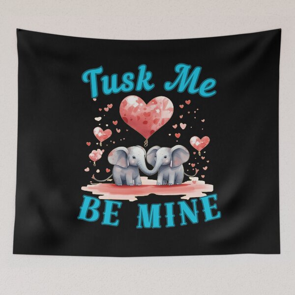 Item preview, Tusk Me, Be Mine. adorable elephant designed and sold by ElephantVibes.