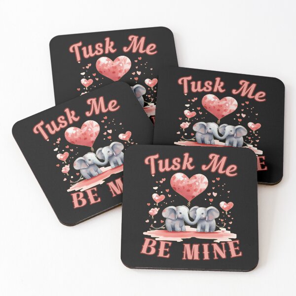Artikelvorschau, Tusk Me, Be Mine. Elefantenspruch entworfen und verkauft von ElephantVibes.