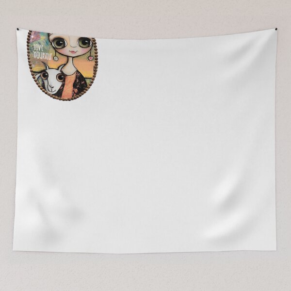 Item preview, The doll and the white goat "Love Yourself" designed and sold by margherita arrighi.
