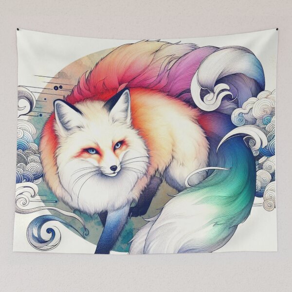 Item preview, A century-old nine-tailed fox. designed and sold by growing-mom.
