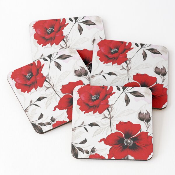 Item preview, Bold Red Floral Elegance designed and sold by Varadar.