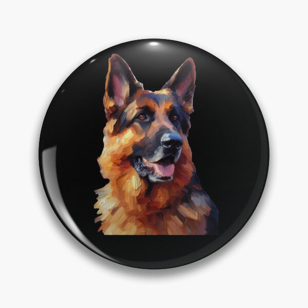 Item preview, German Shepherd in AI art done in classic palette knife oil painting style designed and sold by Magnus Dahl.