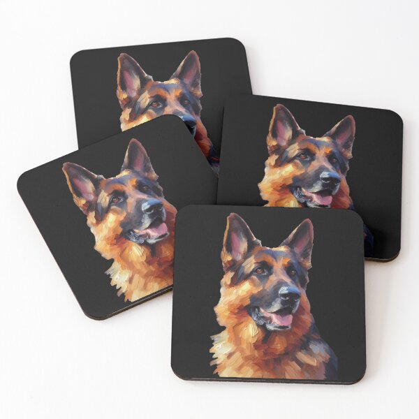 Item preview, German Shepherd in AI art done in classic palette knife oil painting style designed and sold by Magnus Dahl.