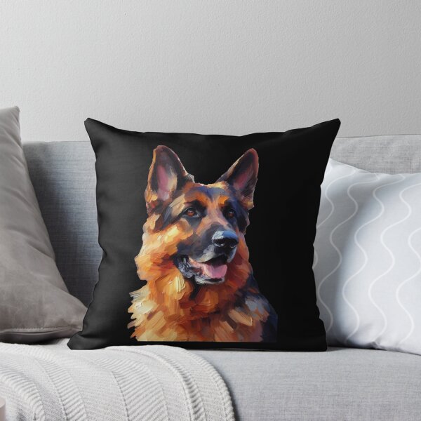 Item preview, German Shepherd in AI art done in classic palette knife oil painting style designed and sold by Magnus Dahl.