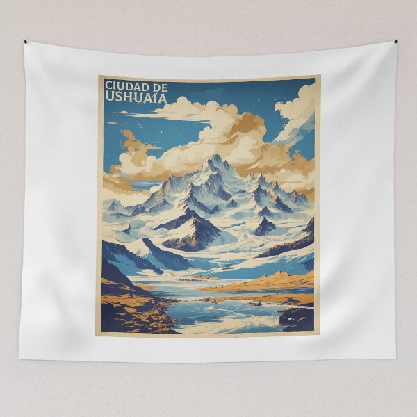 Item preview, Ciudad de Ushuaia Argentina Vintage Poster Tourism  designed and sold by TravelersGems.