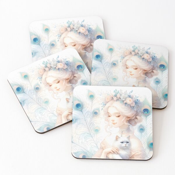 Item preview, A Symphony in Watercolor: The Ethereal Elegance of Feline and Feather designed and sold by DeenaDee.