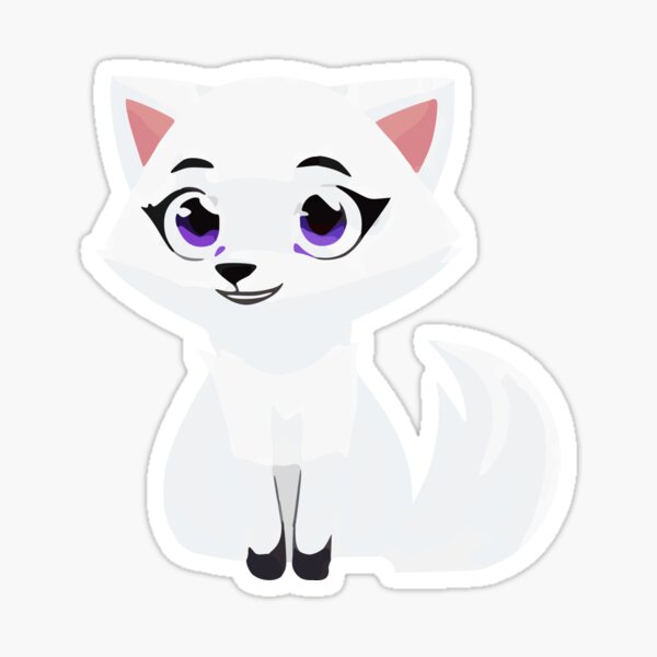 Item preview, Cute Sitting Smiling Arctic Fox Vixen designed and sold by TheKitsuneDen.