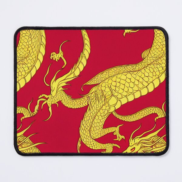 Item preview, Seamless Dance of the Dragon: Golden Scales on Crimson Silk designed and sold by Phutharesuan Wachirapisut.