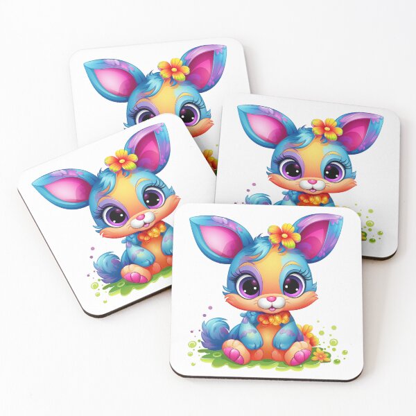 Item preview, Cute Rainbow Bunny Rabbit with Flowers designed and sold by TyGuySupply.
