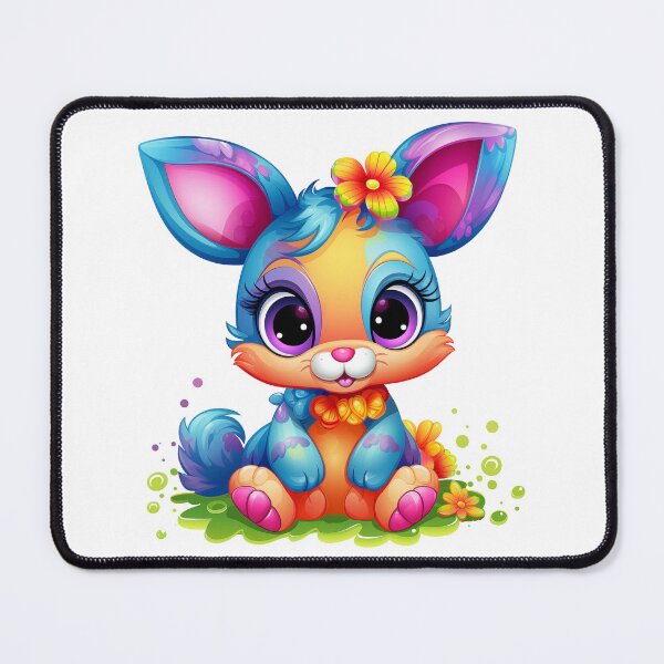 Item preview, Cute Rainbow Bunny Rabbit with Flowers designed and sold by TyGuySupply.