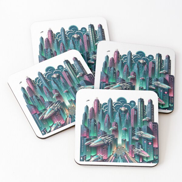 Item preview,   Vibrant Neon Cybercity Art Sticker Volume 4 designed and sold by mymagicstoreus.
