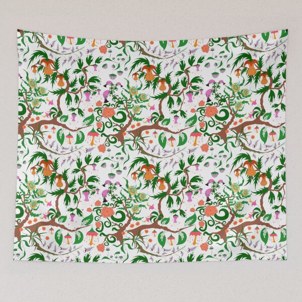Item preview, Fairy floral seamless pattern with unusual plants, trees and flowers designed and sold by fuzzyfox.