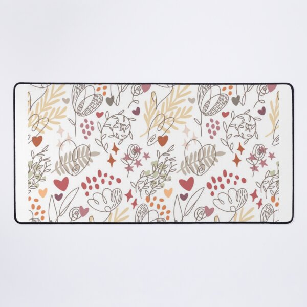 Item preview, Continuous line, Abstract in one line art style with heart, flowers and leaves. Fashion concept beauty minimalist, vector seamless pattern elegant style stock illustration designed and sold by MTShoppingLine.