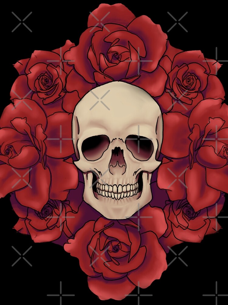 Thumbnail 3 of 3, Scarf, Skull and Roses designed and sold by Rons-Designs.