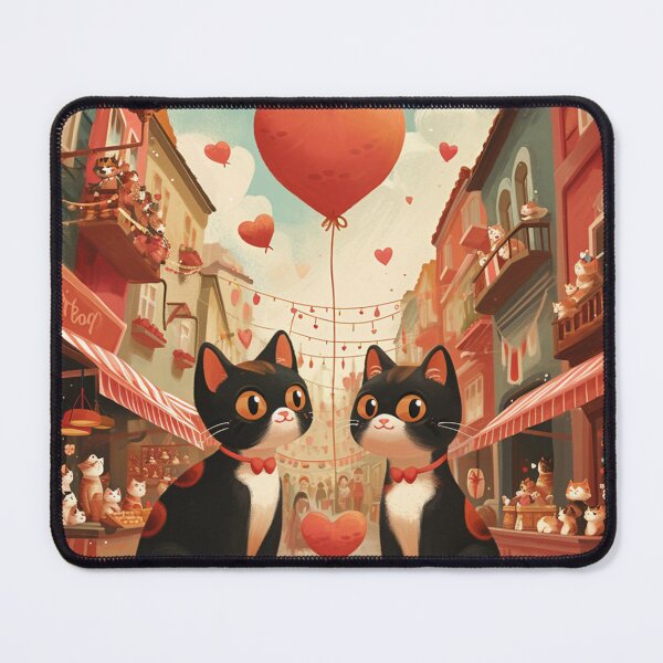 Item preview, Two Cats Celebrate Valentine's Day in the Middle of the City designed and sold by Petschar.