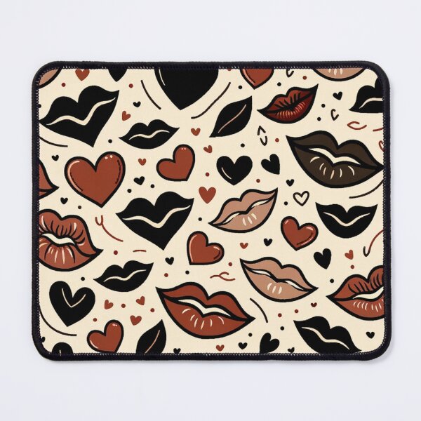 Item preview, Brown Suga Crazy Hearts & Lips Pattern designed and sold by Teas-Talents.