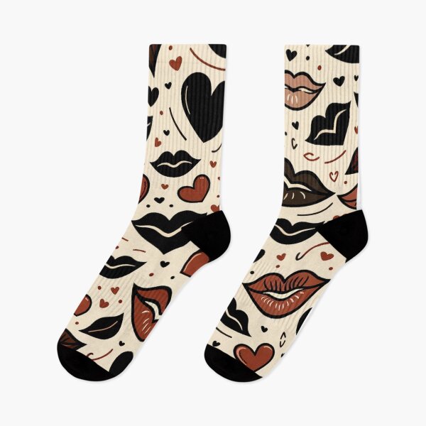 Item preview, Brown Suga Crazy Hearts & Lips Pattern designed and sold by Teas-Talents.