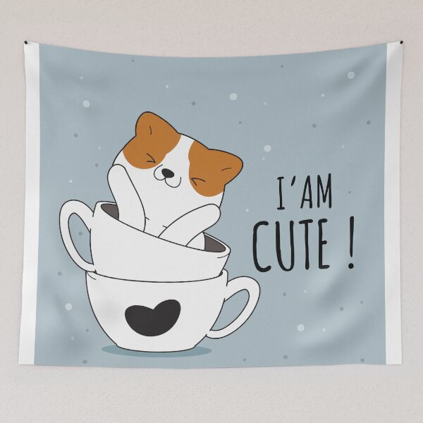Item preview, "Whiskered Delight: Cute Cat on Cup Illustration designed and sold by hjian8219.