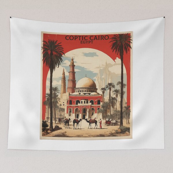 Item preview, Coptic Cairo Egypt Vintage Poster Tourism  designed and sold by TravelersGems.