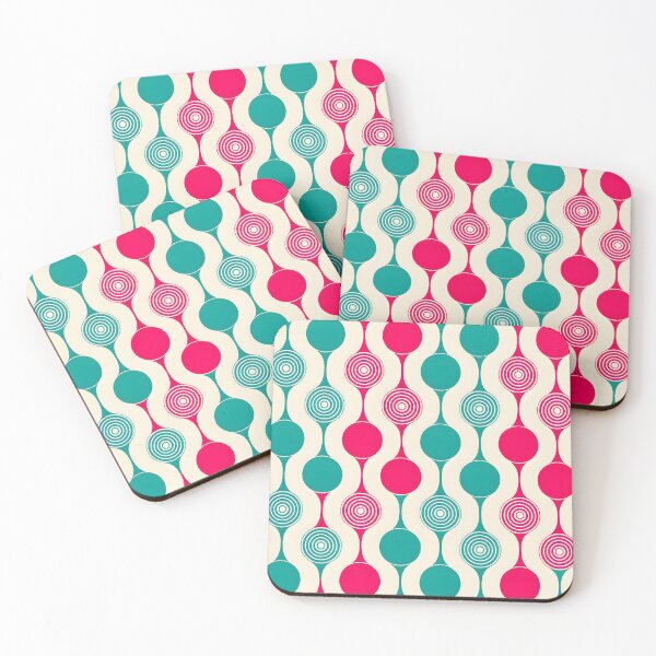 Item preview, Mid Century Modern Geometric Circles Pattern Hot Pink #1 designed and sold by Prints and Lifestyle.