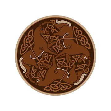 Artwork thumbnail, Sorrel Celtic Horse Triskele with Rust Colored Knotwork by DappledMoon