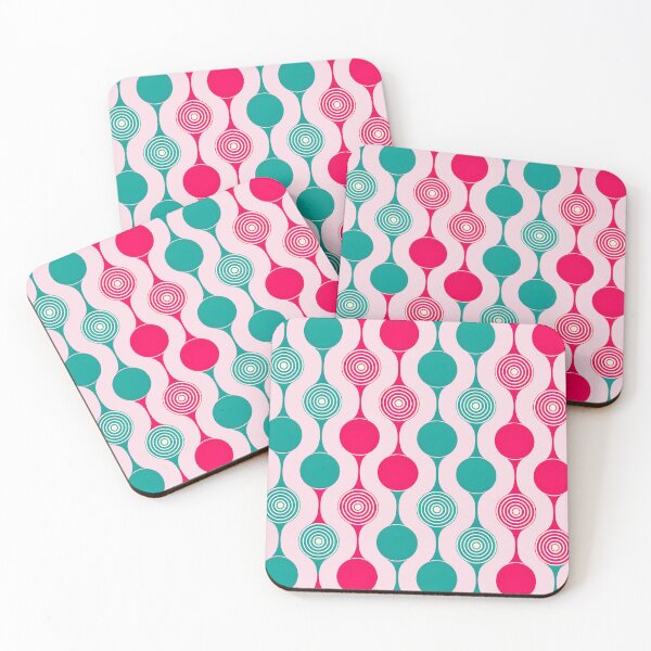 Item preview, Mid Century Modern Geometric Circles Pattern Hot Pink #2 designed and sold by Prints and Lifestyle.
