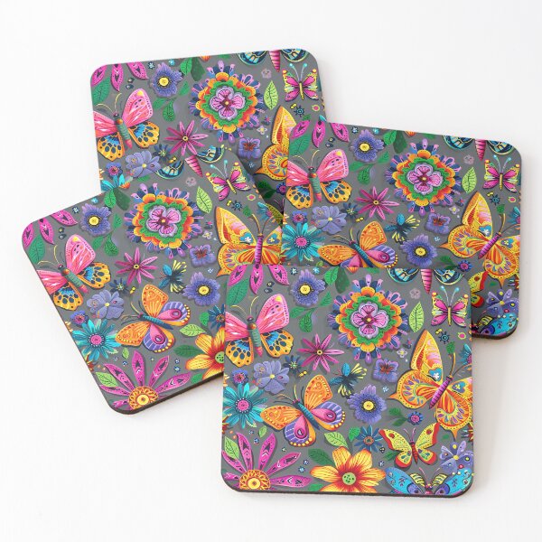 Item preview, Vibrant Garden: Butterfly and Flower Explosion Artwork designed and sold by CoolCrazyQuirky.