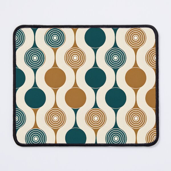 Item preview, Mid Century Modern Geometric Circles Pattern Coffee and cream designed and sold by Prints and Lifestyle.