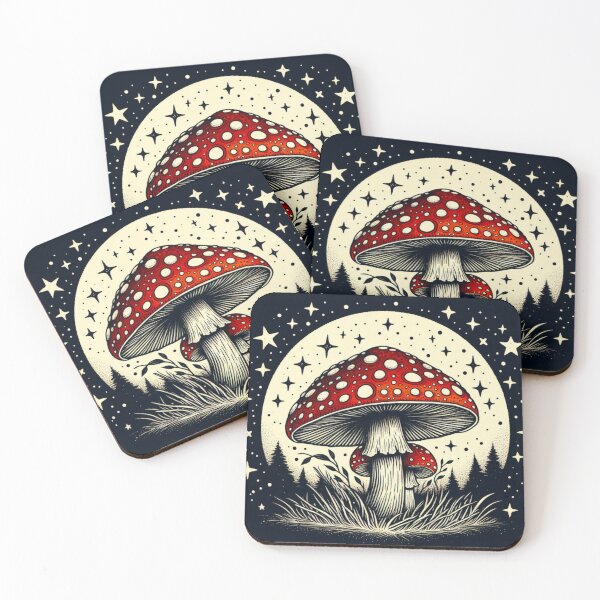 Item preview, Mushrooms at Night with Starry Backdrop  designed and sold by Star-Fragment.