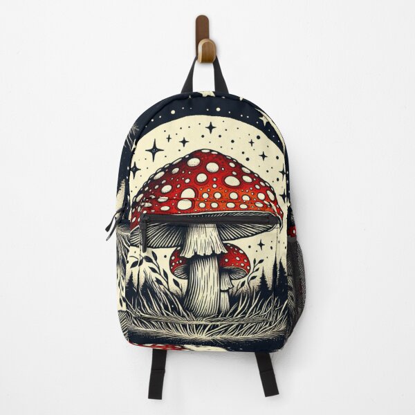 Item preview, Mushrooms at Night with Starry Backdrop designed and sold by Star-Fragment.