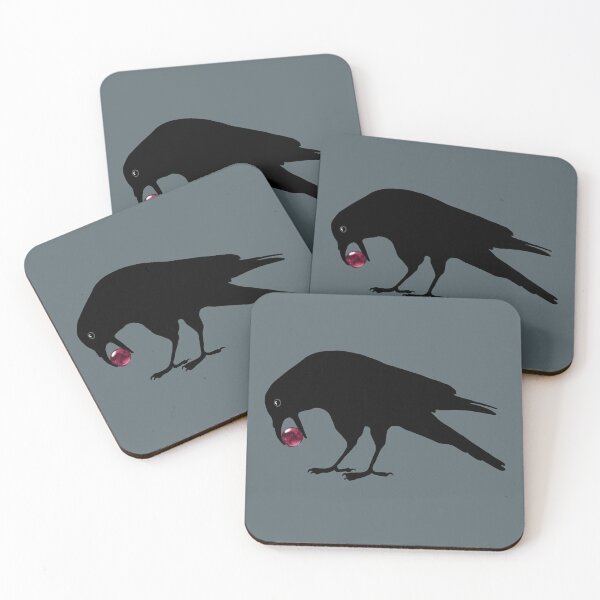 Item preview, Black Crow with a Shiny Red Marble designed and sold by StephJChild.
