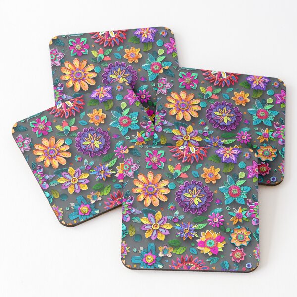 Item preview, Vibrant Garden Kaleidoscope Flower Explosion Artwork designed and sold by CoolCrazyQuirky.