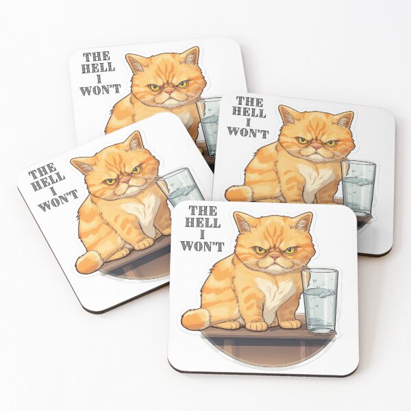 Item preview, “The Hell I Won’t” Orange Exotic Shorthair Cat designed and sold by KazzasKorner.