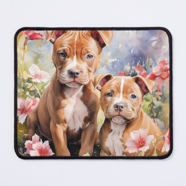 Item preview, Pitbull Pippies in a Flower Garden (watercolor) designed and sold by Samuelsboro.