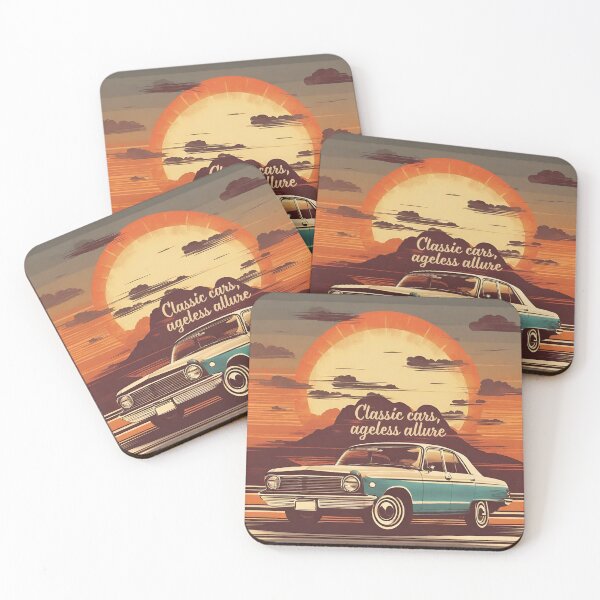 Item preview, Retro Classic Car in Sunset Background - AI Generated designed and sold by Artifylab.