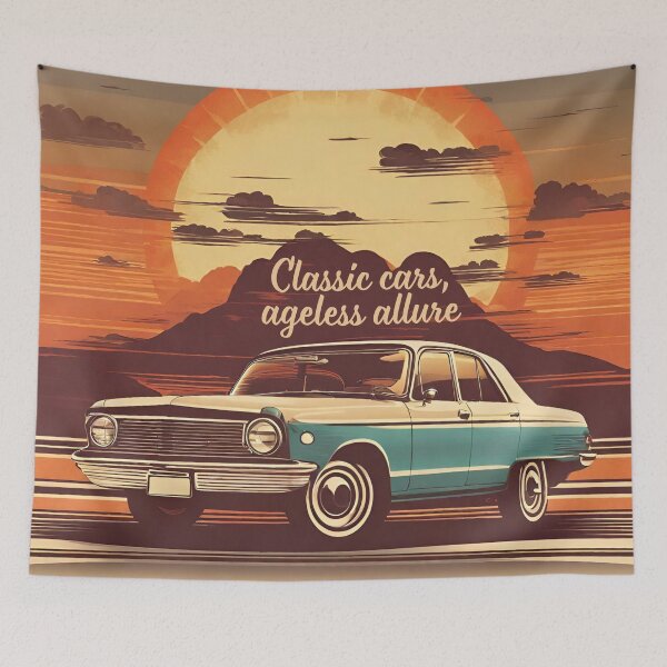 Item preview, Retro Classic Car in Sunset Background - AI Generated designed and sold by Artifylab.