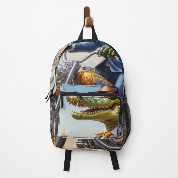Item preview, The mysterious crocodile drives a motorcycle racing down the street designed and sold by Great-store4U.