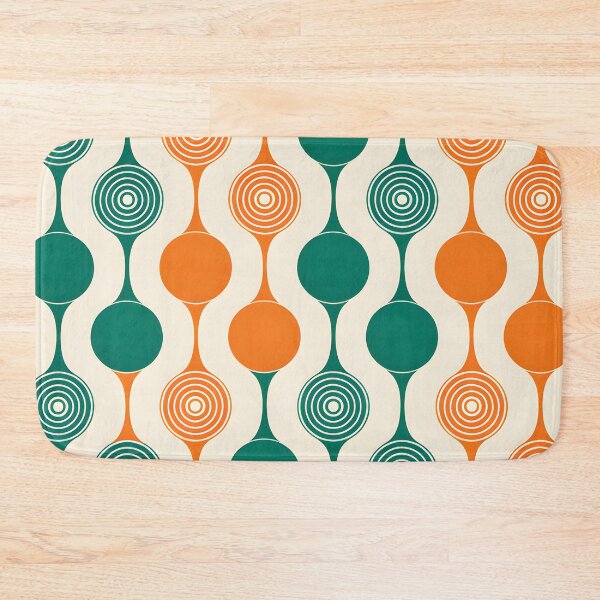 Item preview, Mid Century Modern Geometric Circles Pattern Orange, Green designed and sold by Prints and Lifestyle.
