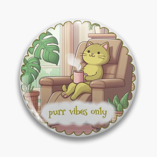 Item preview, Purr Vibes Only (Yel-meow) designed and sold by CeratopsArt.