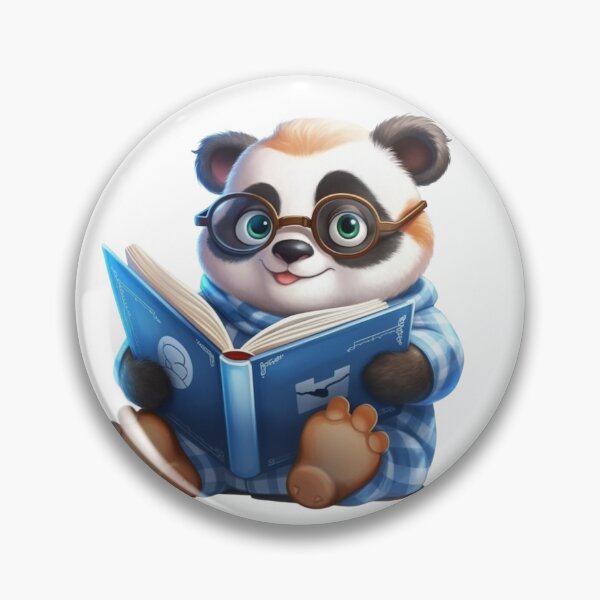 Item preview, Cute panda wearing glasses and reading! designed and sold by fribabywonder.