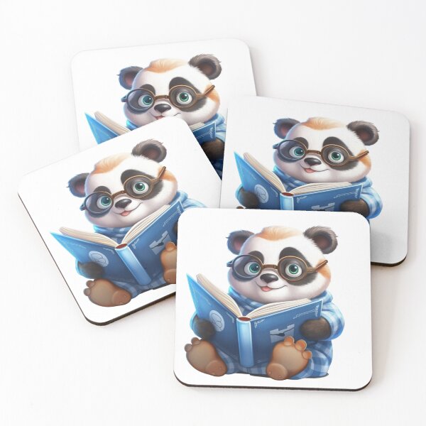 Item preview, Cute panda wearing glasses and reading! designed and sold by fribabywonder.