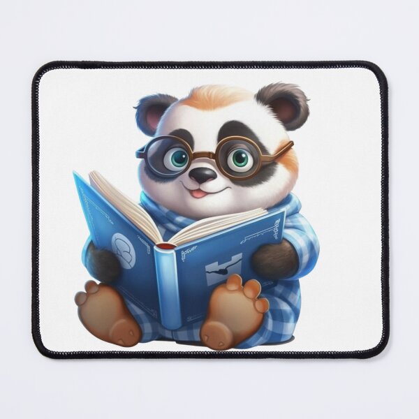 Item preview, Cute panda wearing glasses and reading! designed and sold by fribabywonder.