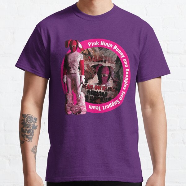 Pink Ninja Bunny and Snuggles Pop Art Classic T-Shirt