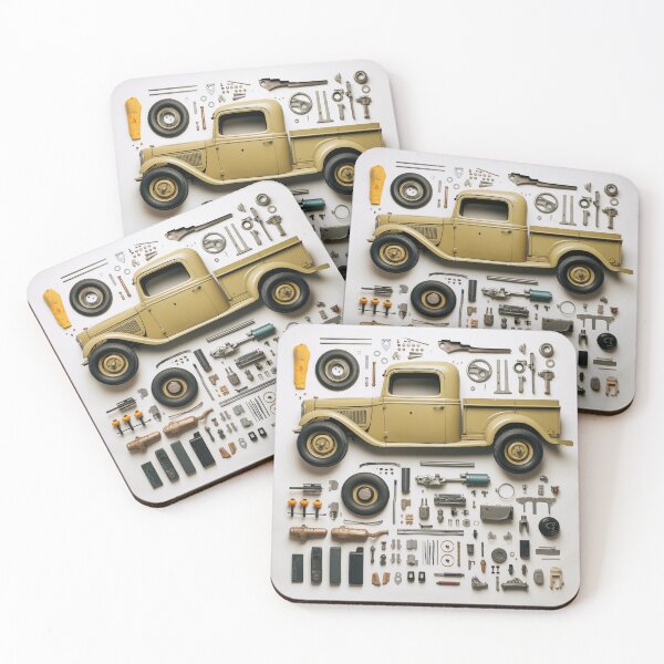 Item preview, 1930s Pickup Truck Classic Car Knolling Craft designed and sold by StefNomadLife.