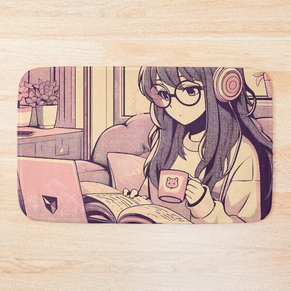 Item preview, Anime Girl Desk Mat Mouse Pad Bath Mat designed and sold by KitonicTees.