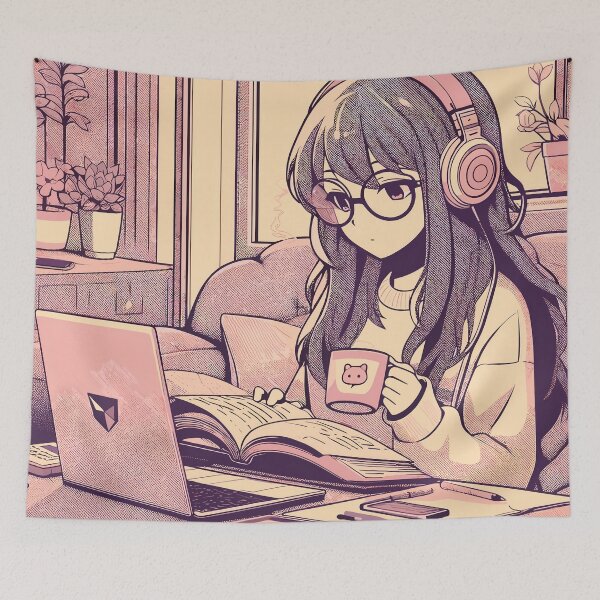 Item preview, Anime Girl Desk Mat Mouse Pad Bath Mat designed and sold by KitonicTees.