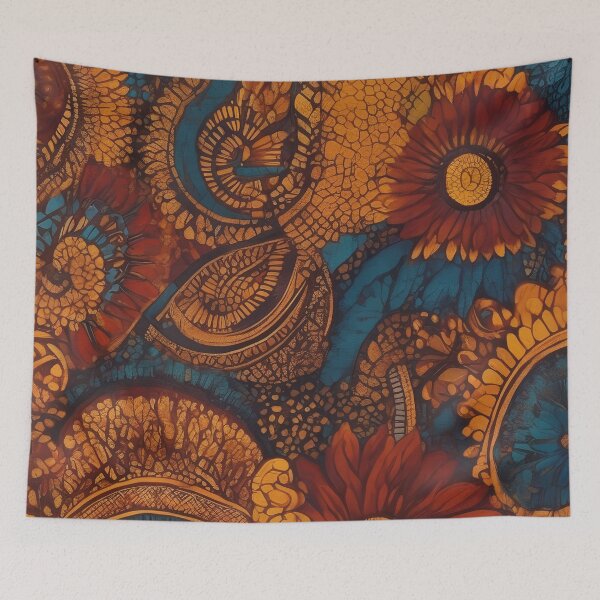 Item preview, Orange  African Batik Inspired Patterns designed and sold by Tamas Das.
