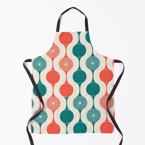 Item preview, Mid Century Modern Geometric Circles Pattern Coral, Cyan designed and sold by Prints and Lifestyle.